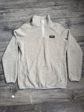 L.L. Bean woman’s Light Gray Zip-Up Fleece Pullover